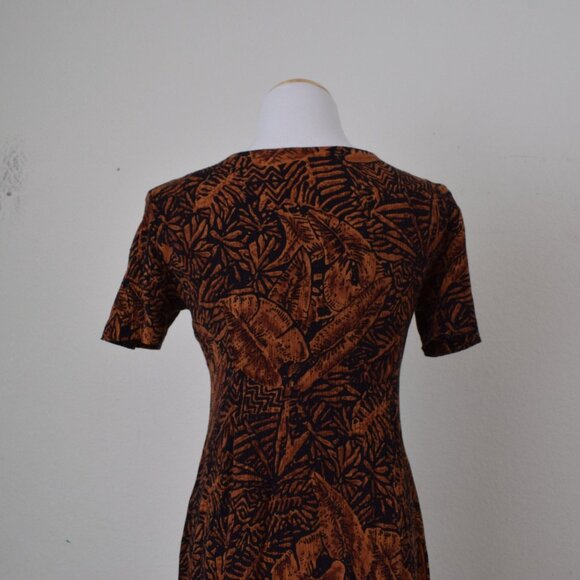 Vintage 90s Crinkle Rayon/Poly Black Dress‎ size 10 - Picture 4 of 10